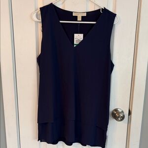 Michael Kors Navy Sleeveless Blouse